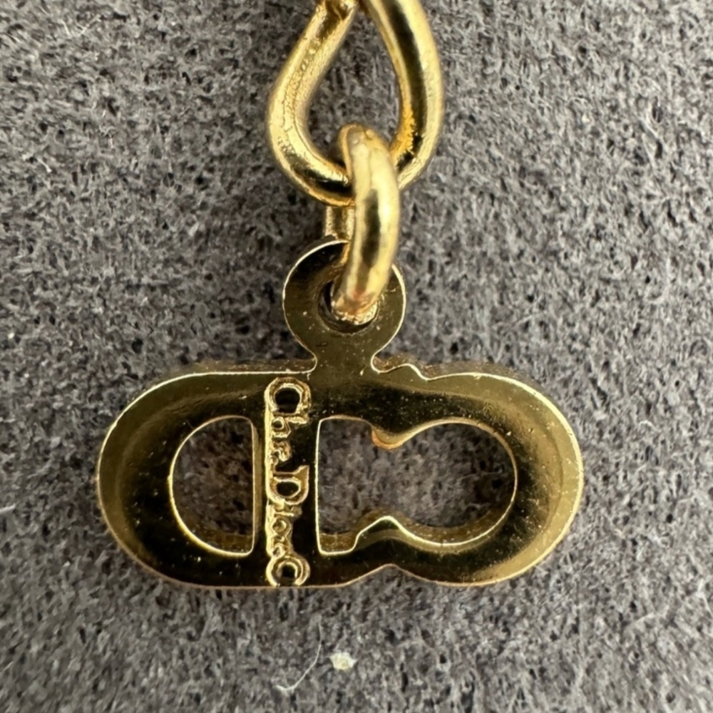Christian Dior Gold Plated Queen 2 Crystals Heart Pendant/Wristlet /Scarf⚜️❤️⚜️ - Picture 4 of 9